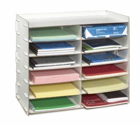 Alpine Industries ADI500-12-WHI Paper Sorter/Literature File Organizer 12  Compartment