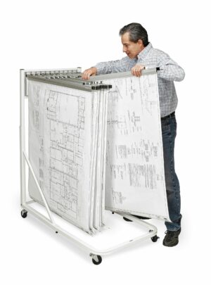Vertical File Rolling Stand for Blueprints
