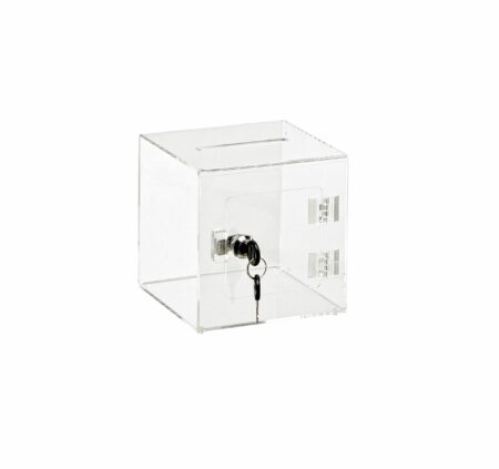 Clear Acrylic Ballot/Donation Box with Easy Open Rear Door