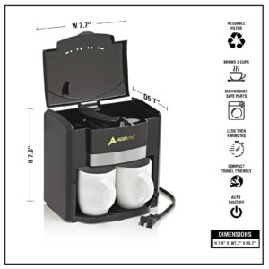 The AdirChef “BFF” Coffee Maker for Two – Alpine