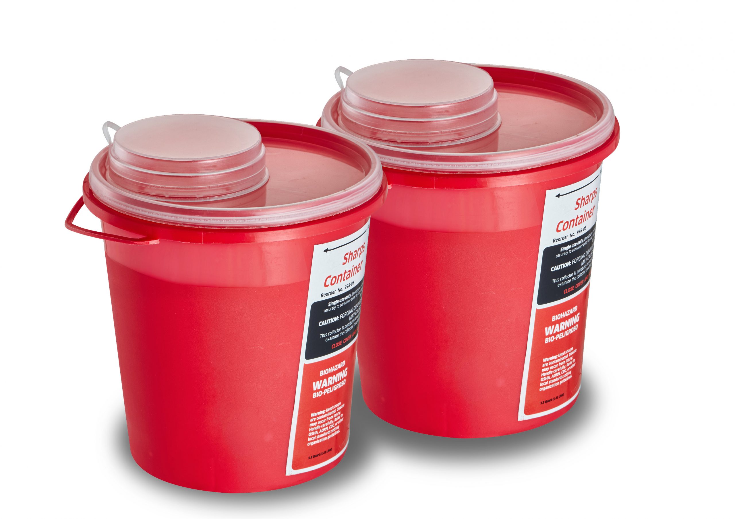 Sharps Container 5 Quart with Mailbox Style Horizontal Lid – 2 Pack 
