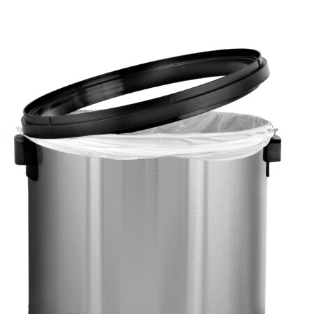 Alpine Industries 17-Gallon Stainless Steel Wastebasket Trash Can with Swing Lid 