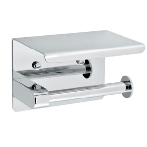 ALPINE INDUSTRIES SINGLE TOILET PAPER HOLDER WITH SHELF STORAGE RACK, BRUSHED STAINLESS
