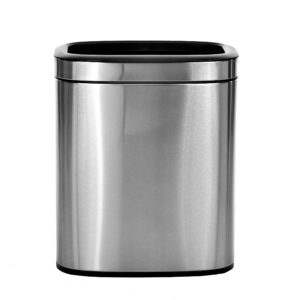 ALPINE INDUSTRIES 20 L / 5.3 GAL SLIM BRUSHED STAINLESS STEEL OPEN TRASH CAN