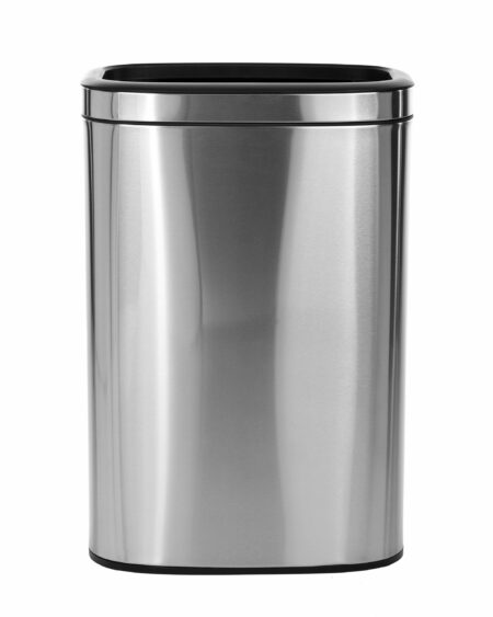 ALPINE INDUSTRIES 40 L / 10.5 GAL STAINLESS STEEL SLIM OPEN TRASH CAN, BRUSHED STAINLESS STEEL