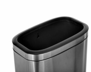ALPINE INDUSTRIES 40 L / 10.5 GAL STAINLESS STEEL SLIM OPEN TRASH CAN, BRUSHED STAINLESS STEEL