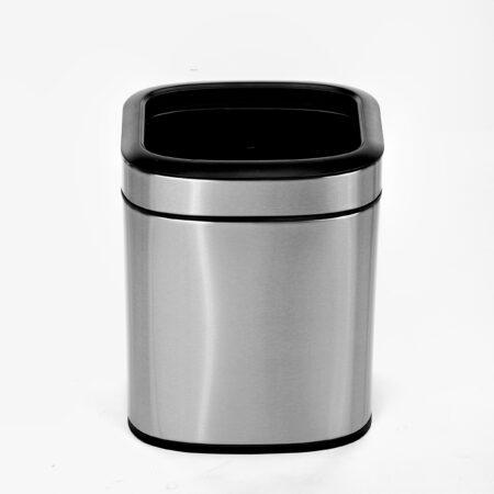 ALPINE INDUSTRIES OPEN TRASH CAN, STAINLESS STEEL, 6 L / 1.6 GAL
