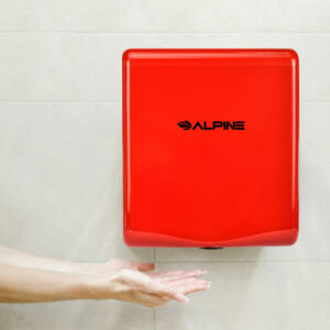 ALPINE WILLOW HIGH SPEED COMMERCIAL HAND DRYER, 120V, RED
