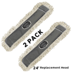 DISCONTINUED: ALPINE INDUSTRIES 24" COTTON DUST/DRY MOP REPLACEMENT HEAD, 2 PACK