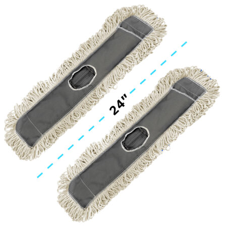 DISCONTINUED: ALPINE INDUSTRIES 24" COTTON DUST/DRY MOP REPLACEMENT HEAD, 2 PACK