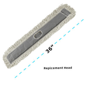 ALPINE INDUSTRIES 36? COTTON DUST/DRY MOP REPLACEMENT HEAD, 2 PACK