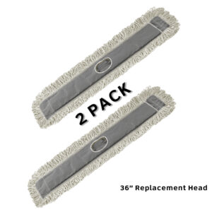 ALPINE INDUSTRIES 36? COTTON DUST/DRY MOP REPLACEMENT HEAD, 2 PACK