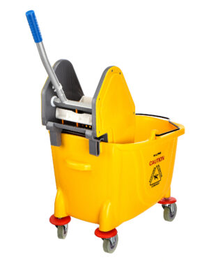 Yellow, 36 Qt. Mop Bucket with Down Press Wringer