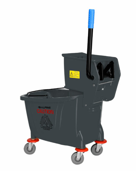 Gray, 36 Qt. Mop Bucket with Side Wringer – Alpine