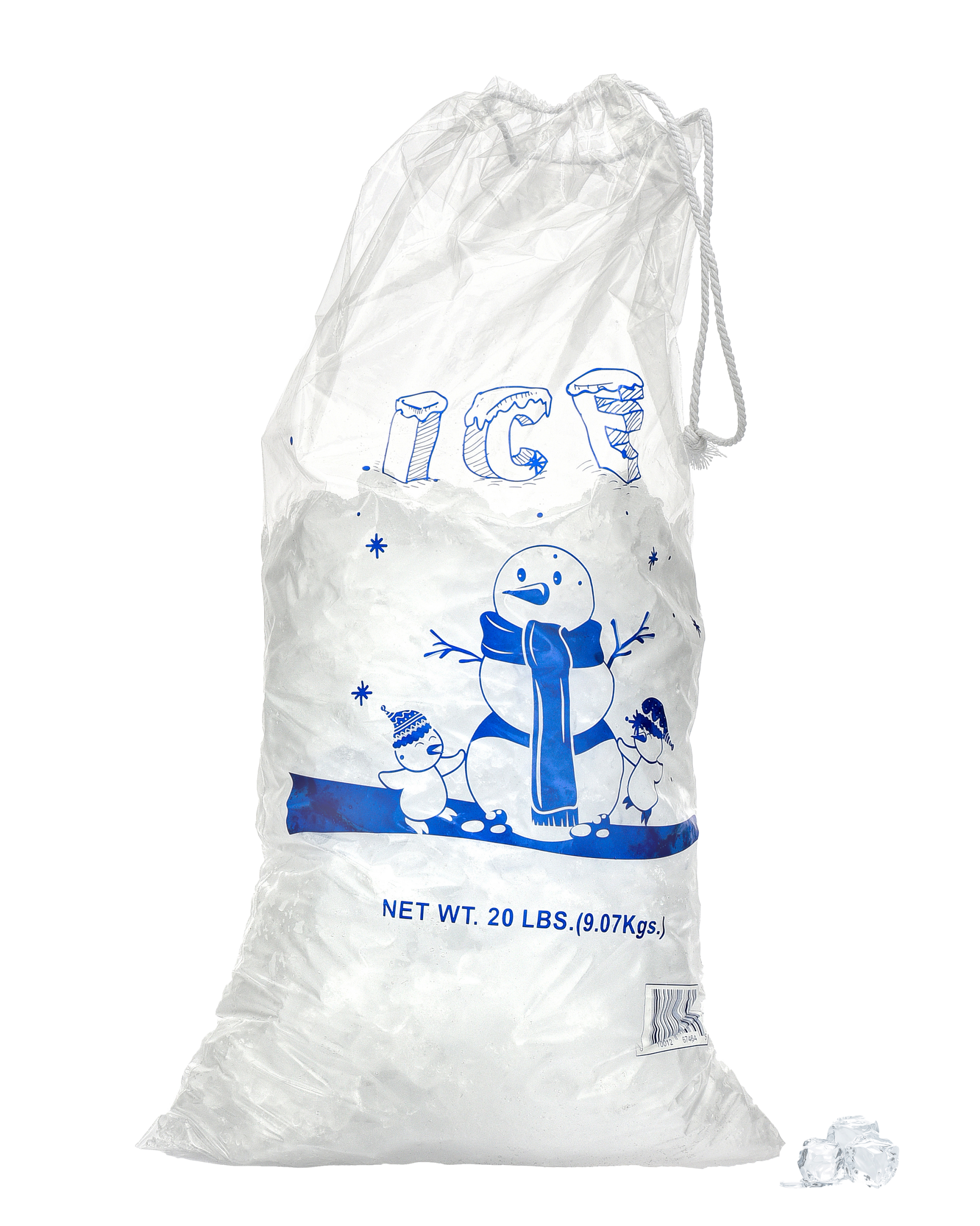 Download 20 LB. CLEAR PLASTIC ICE BAG WITH COTTON DRAWSTRING, 1.75 MIL - 100 BAGS - Alpine