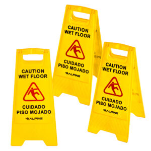 Alpine Industries 24 Caution Wet Floor Sign , Pack of 3