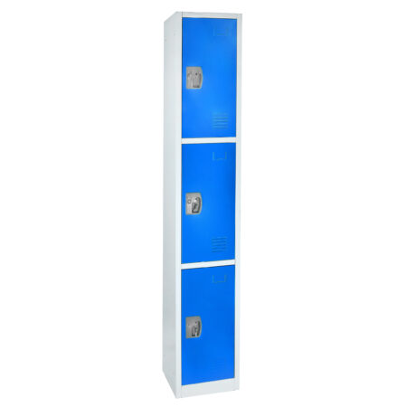 Large Blue Locker with 3 doors 3 hooks