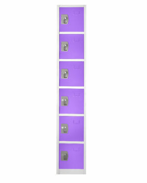 Large Purple Locker with 6 doors 6 hooks