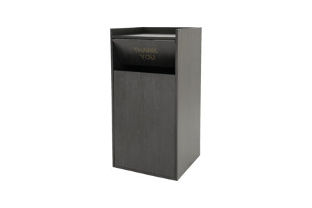 Black 40 Gallon Wood Receptacle Enclosure with Drop Hole and Tray