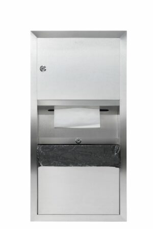 Recessed Paper Towel Dispenser / Waste Receptacle