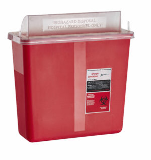 Sharps Container 5 Quart with Mailbox Style Horizontal Lid - Single Pack