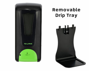 Automatic Hands-Free Liquid/Gel Hand Sanitizer/Soap Dispenser with Drip Tray, 1200 mL, BLACK