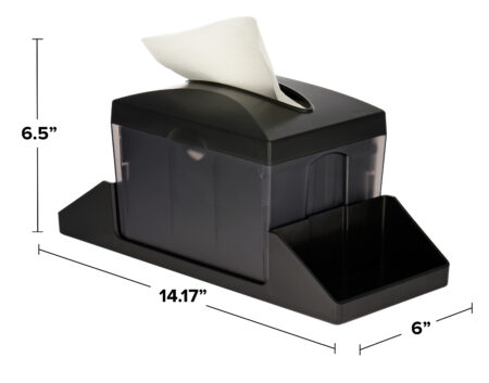 Alpine Industries Acrylic Facial Tissue Box Cover, Rectangular, Black 