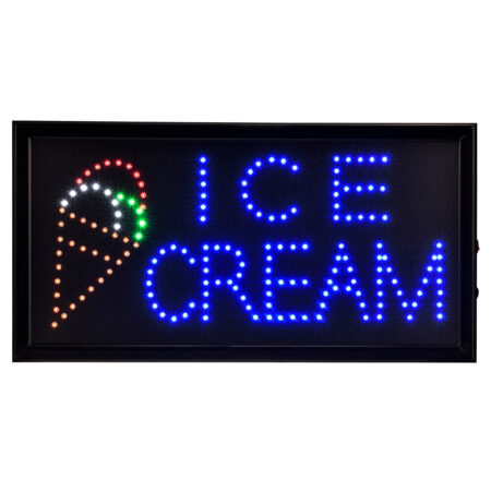 19" x 10" LED Rectangular Ice Cream Sign with Two Display Modes