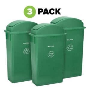 23 Gallon Slim Trash Can with Dome Lids, 3 Pack