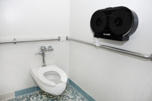 Double Jumbo Roll Toilet Paper Dispenser, Transparent Black