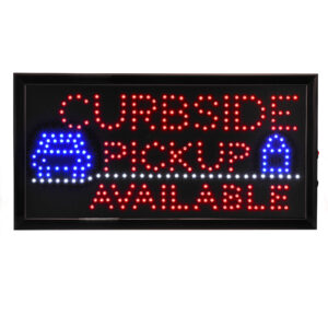 19” W x 10” H LED Rectangular Curbside Pickup Available Sign with Two Display Modes