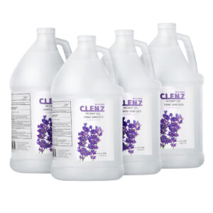 Clenz 1 Gallon/128 oz Lavander Scent Liquid Gel Hand Sanitizer, Case of 4