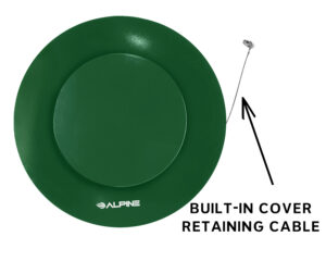 Alpine Industries Rain Bonnet Lid for Outdoor Metal Waste Receptacle - 38 Gallon Black