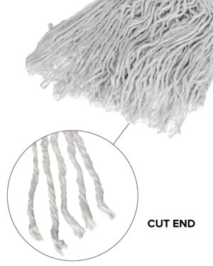 24oz Cotton Blend Cut End Mop Head - 1" White Headband