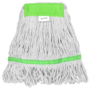 Cotton Blend, Loop End Mop Head - Green Headband and Tailband