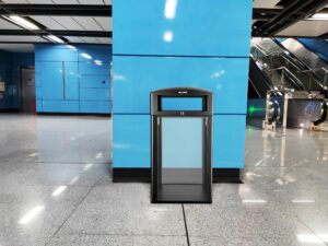 40-Gallon, DHS-Compliant, Waste Receptacle with Transparent Panel’s