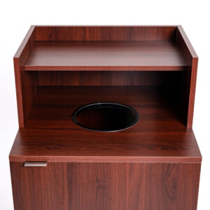 Mahogany Wooden Waste Receptacle – Drop Hole – Alpine