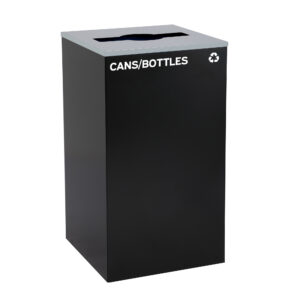 Square Recycling Bin – 29 Gallons – Black – Alpine