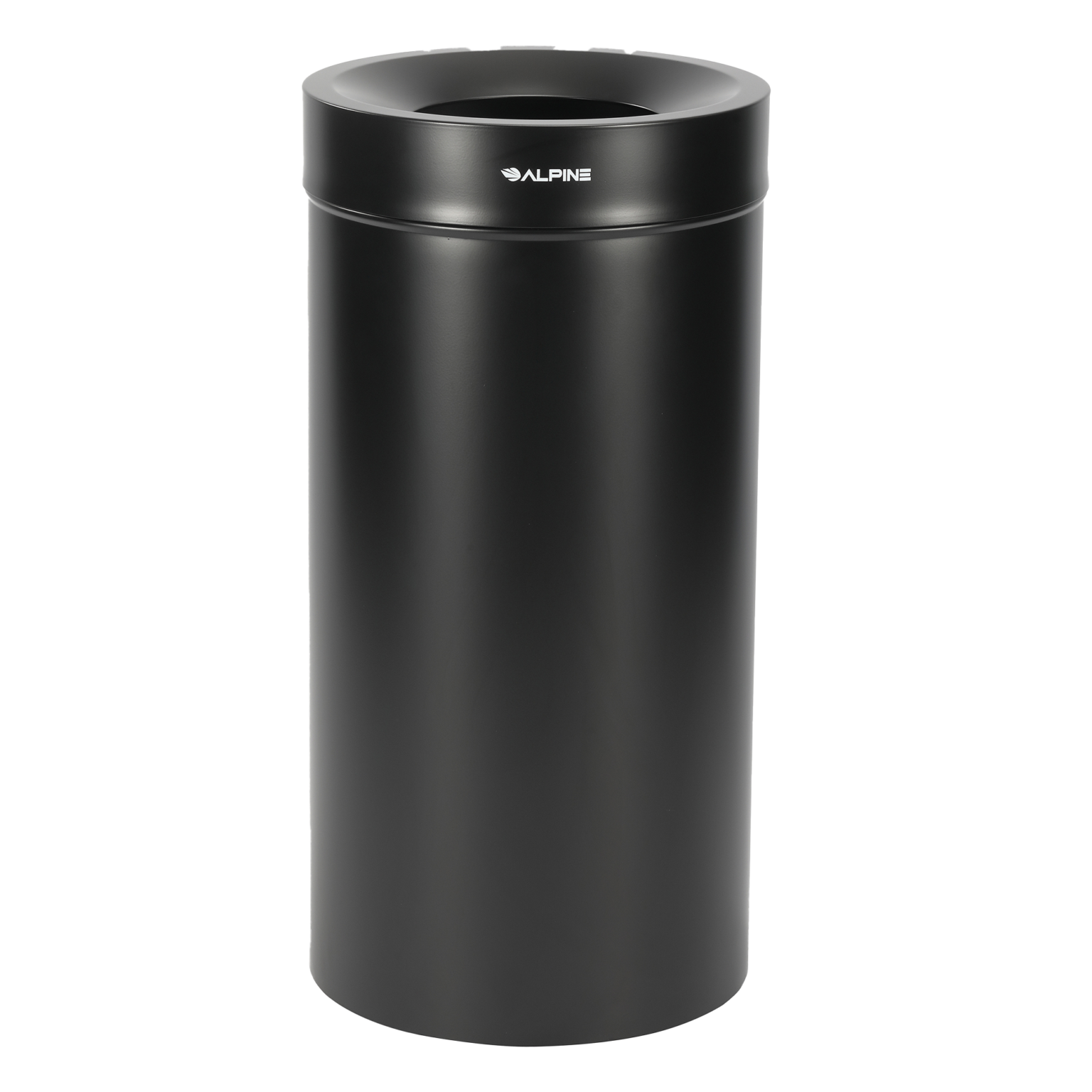 27 Gallon Stainless Steel Trash Can (Matte Black) Alpine